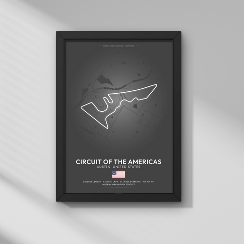 Amerika GP – Austin (Circuit of the Americas) Formula 1 Poster Tablo