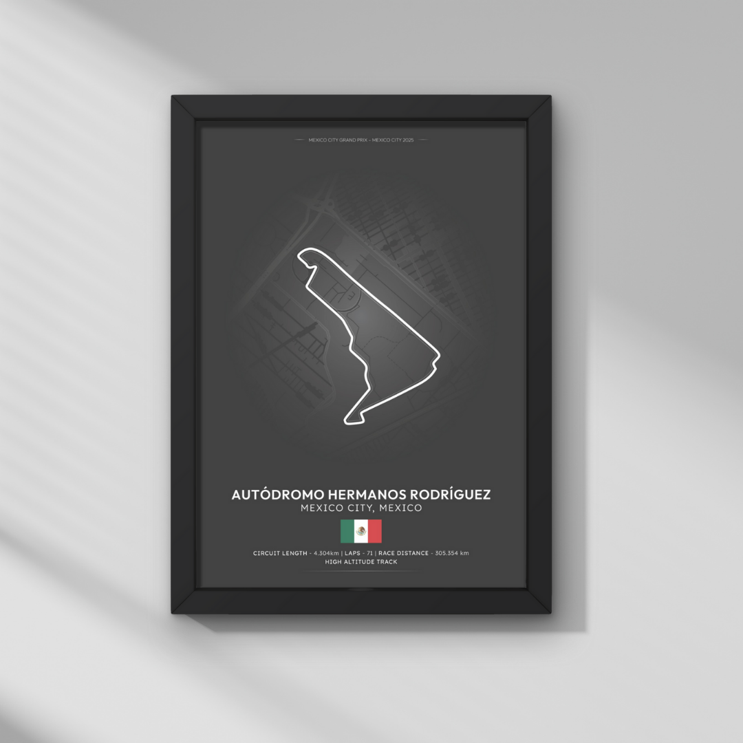 Meksika GP – Hermanos Rodríguez Pisti Formula 1 Poster Tablo