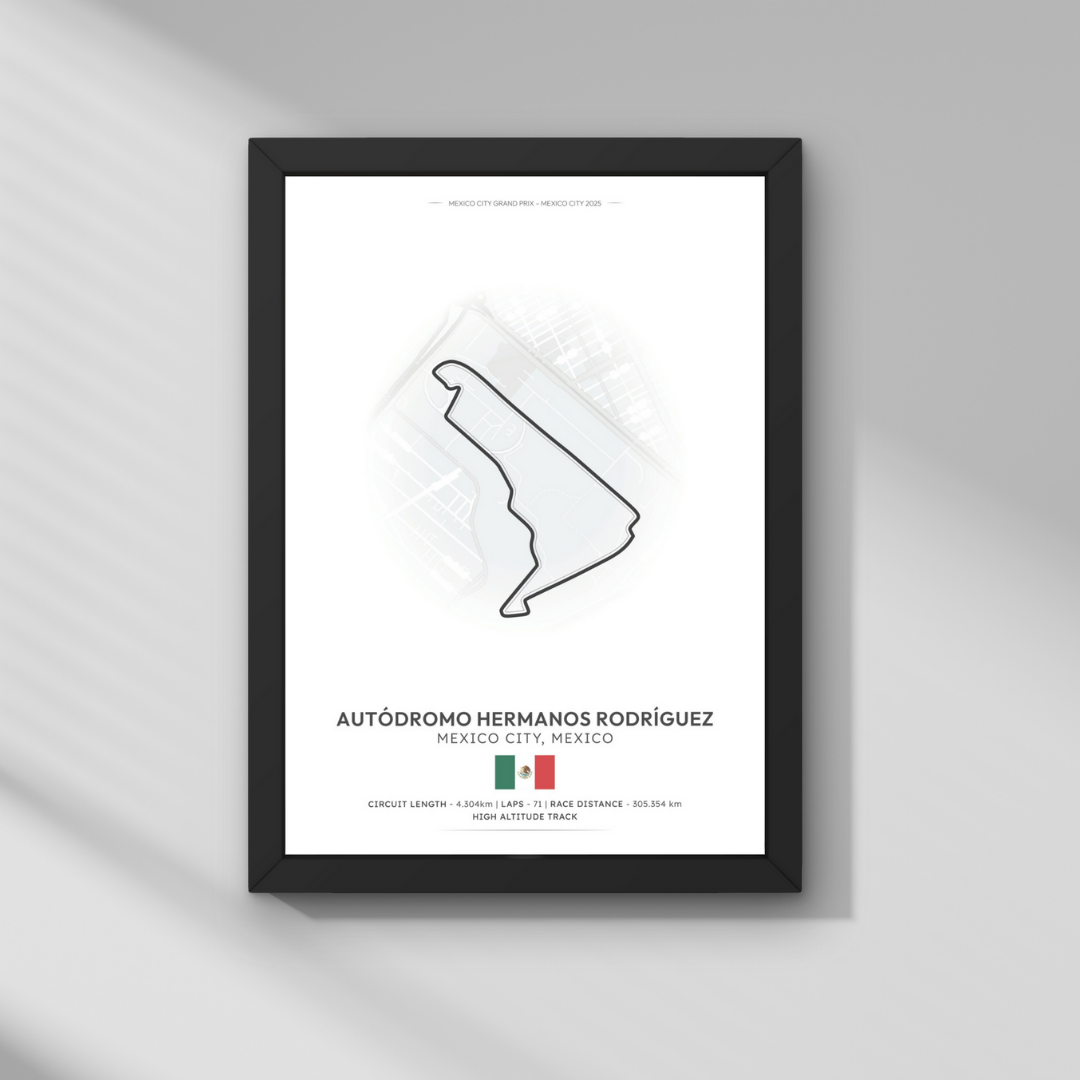 Meksika GP – Hermanos Rodríguez Pisti Formula 1 Poster Tablo
