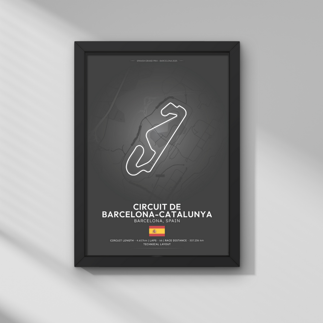 İspanya GP – Barselona (Circuit de Barcelona-Catalunya) Formula 1 Poster Tablo