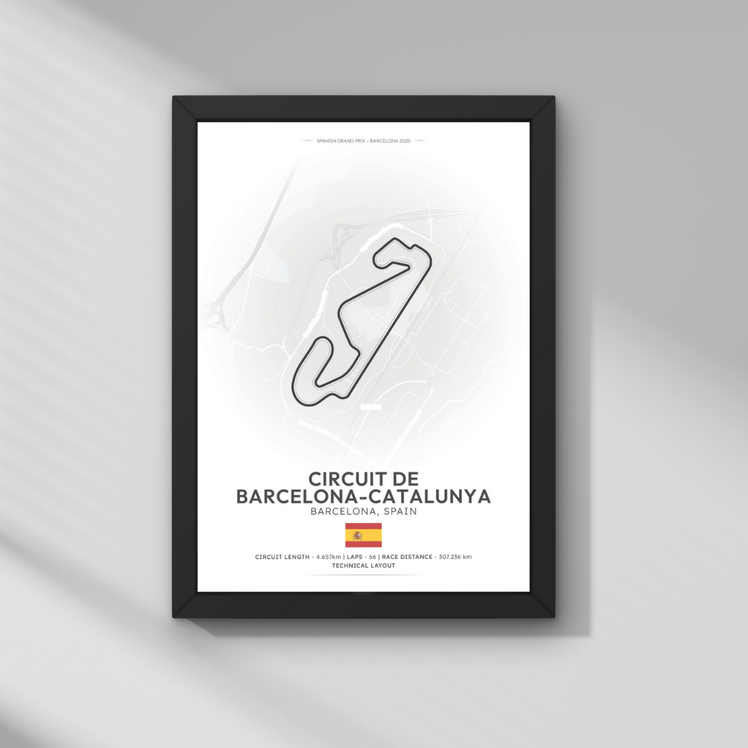 İspanya GP – Barselona (Circuit de Barcelona-Catalunya) Formula 1 Poster Tablo