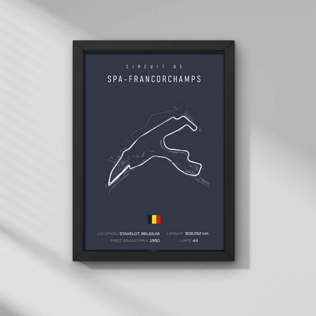 Belçika GP - SPA-Francorchamps Pisti Formula 1 Poster Tablo