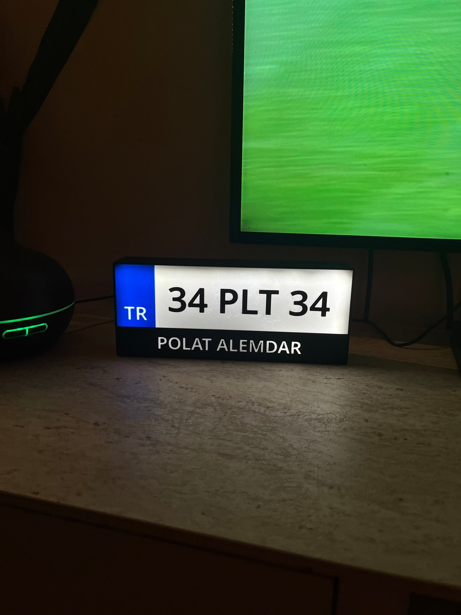 Kişiye Özel Plaka Gece Lambası