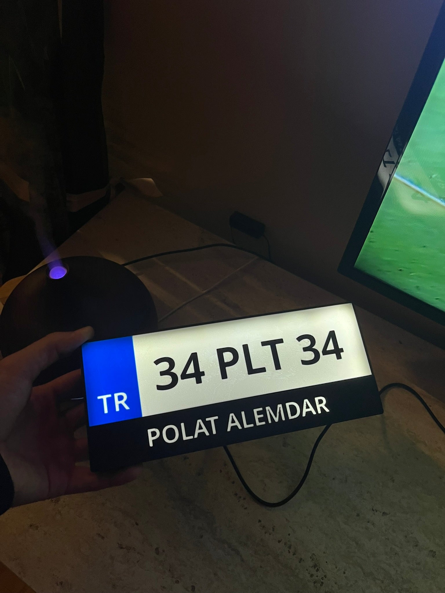 Kişiye Özel Plaka Gece Lambası